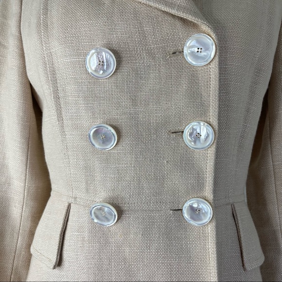 Barney's New York Linen Blazer Peacoat Jacket - Picture 3 of 12